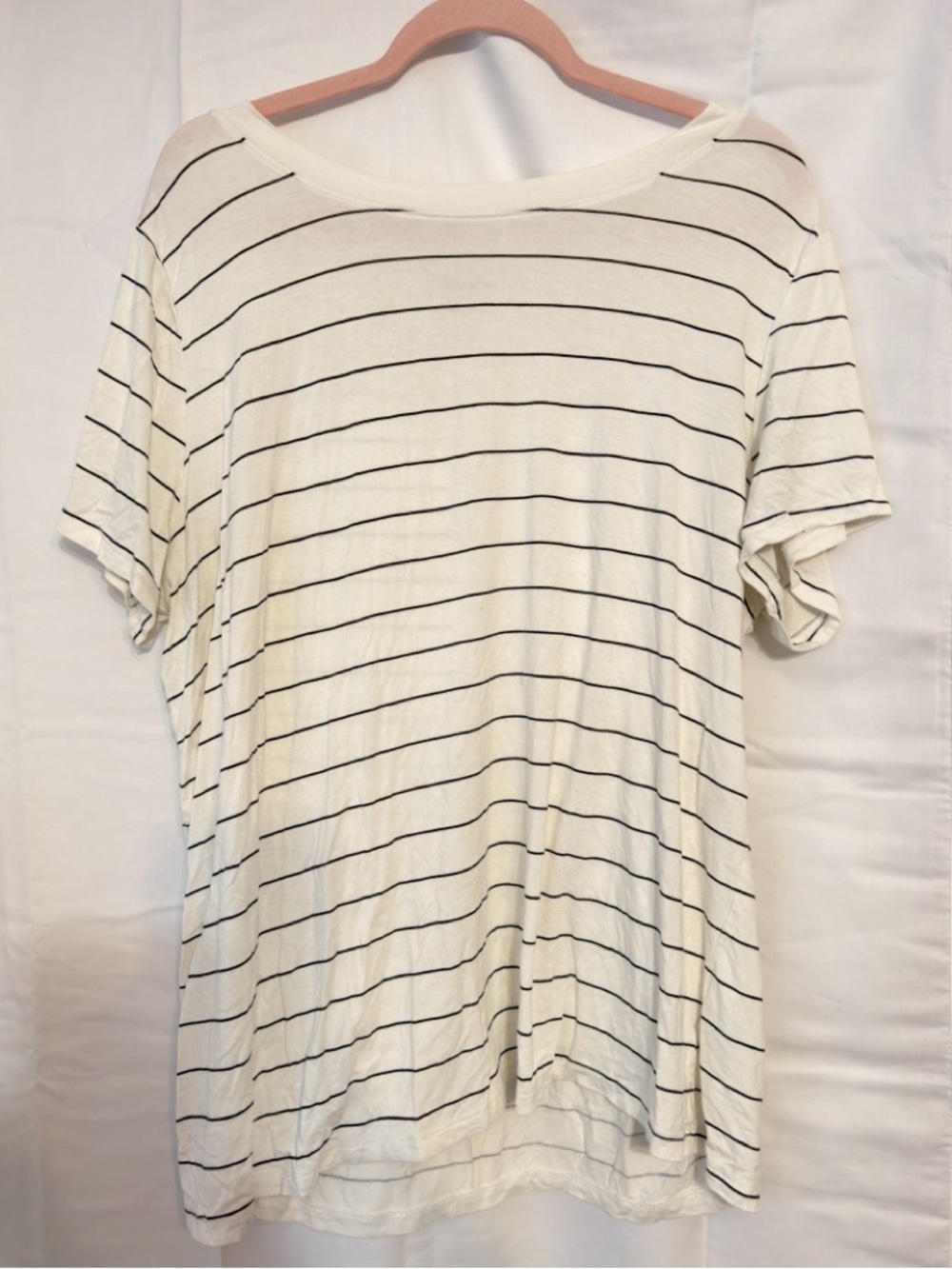 torrid White Tee with Black Stripes